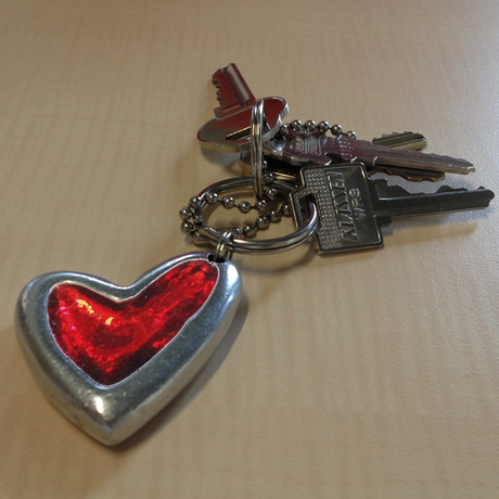Heart-shaped keyring adornment (submitted by Darren L.)