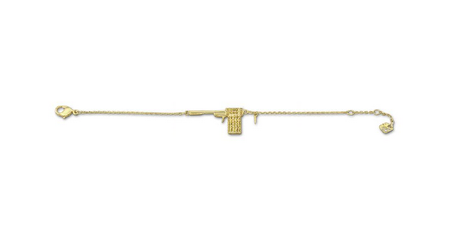 Swarovski Golden Gun Pendant and Bracelet
