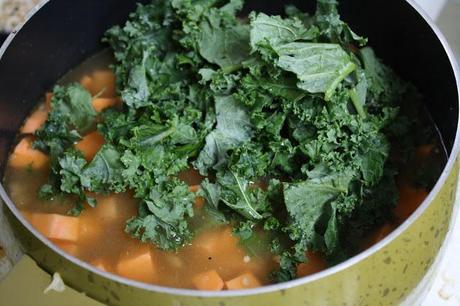on sweet potato kale soup...