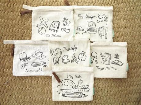 Beansprout Illustrated Canvas Pouches | Travel Make-Up Picks, Hong Kong OCT.2012