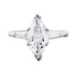 1.38 Carat Marquise Cut Diamond Engagement Ring with Baguettes, marquise diamond