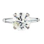 2 Carat Round Diamond Engagement Ring, round diamond ring with baguettes boca