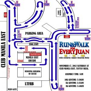 Run for Every One 2012 Race Route Map