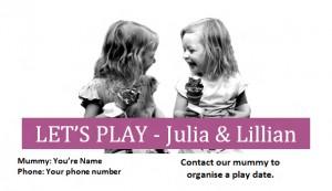 Play date card