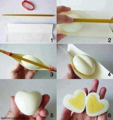 Heart-shaped hard-boiled eggs (originally posted by Anna the Red – http://www.annathered.com)