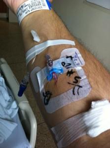 IV in my arm but I'm going home today. Big Daddy Blogger