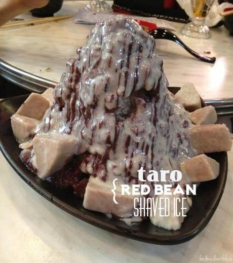 Tara shaved ice with red bean Of Dumplings & Popcorn Chicken