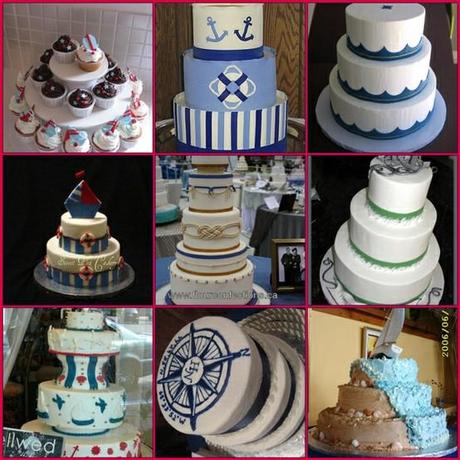 Nautical Theme Wedding Cakes