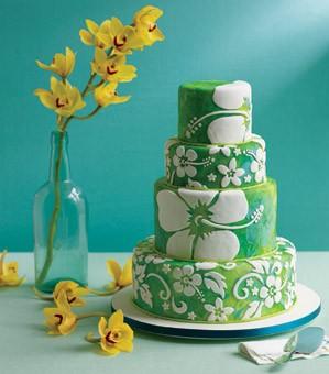 Tropical Theme Wedding Cake