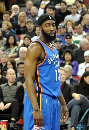 English: James Harden, a player for the Oklaho...