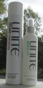 Unite hairspray and beach day Beautiful locks with Unite Eurotherapy