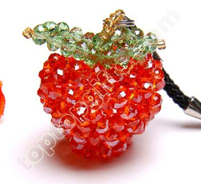 mini beaded apple charm 7 steps how to make a 3D Beaded Apple