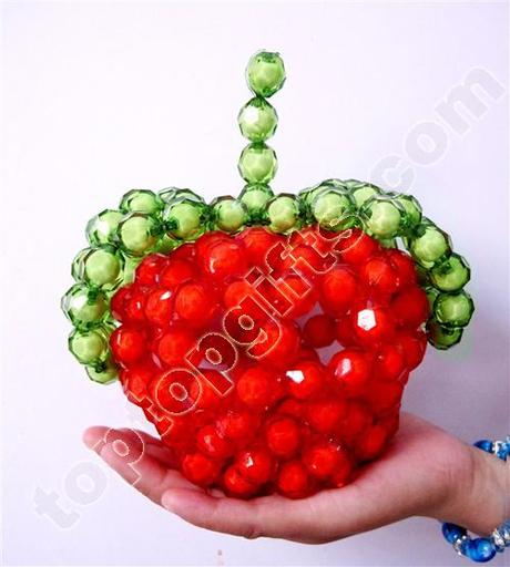 3D acrylic beaded apple 7 steps how to make a 3D Beaded Apple