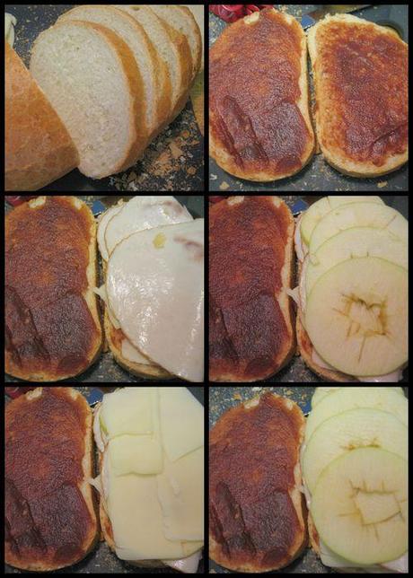 Apple turkey panini-assembly collage
