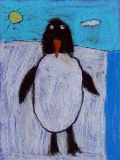 Oil Pastel Penguin