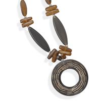 Necklace with horn and coco beans mix and match