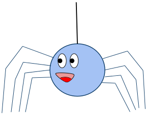 A cartoon drawing of a spider.