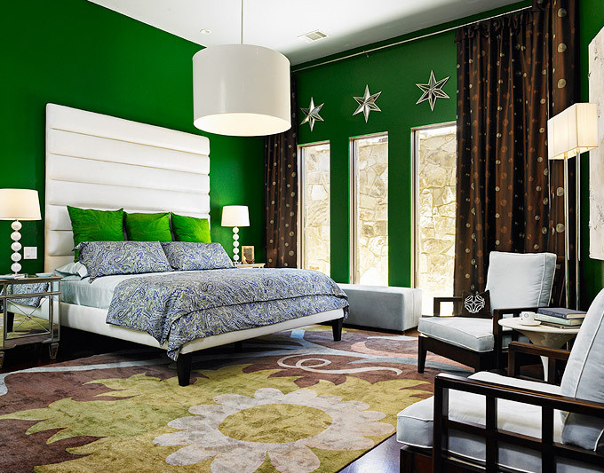 Laura Britt bedroom emerald Emerald green bedroom by Laura Britt Design