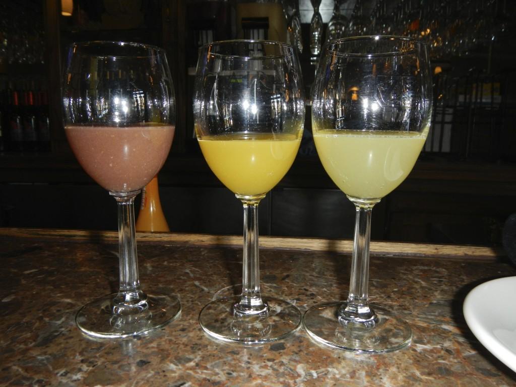 Flight of Mimosas at St. Clair Winery Albuquerque New Mexico Flight of Mimosas at St. Clair Winery Albuquerque New Mexico