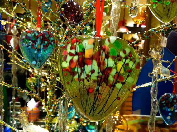 An extravaganza of heart-shaped holiday color at the Rubaiyat Gallery  in Calgary's Uptown 17th shopping district (submitted by Ingrid L.)