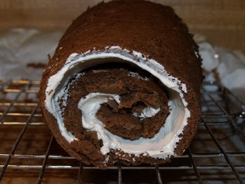 swiss cake roll - rolled up