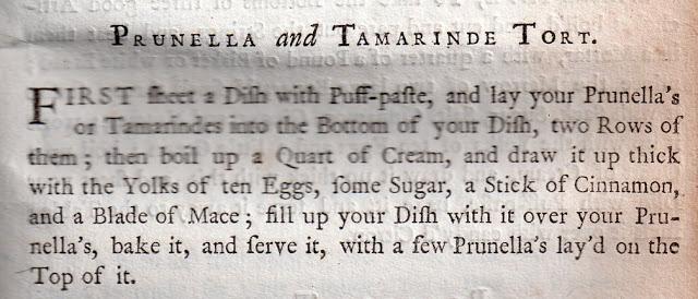 Charles Carter's 1730 Prunella and Tamarind Tort