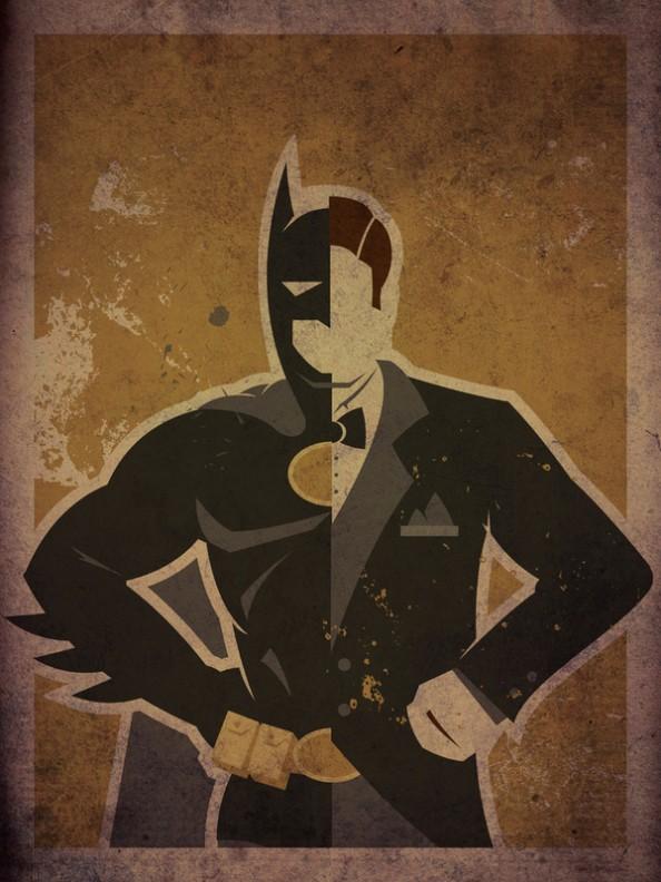 Batman Bruce Wayne e1354627510444 Superheroes & Their Secret Identities Art