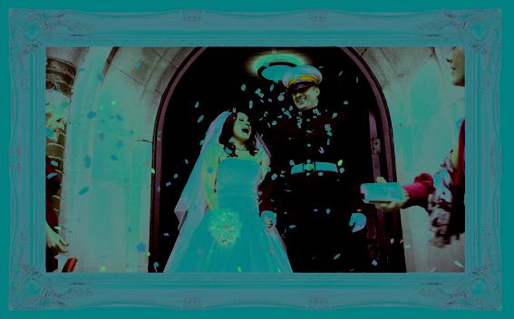 bride and groom confetti shot formby