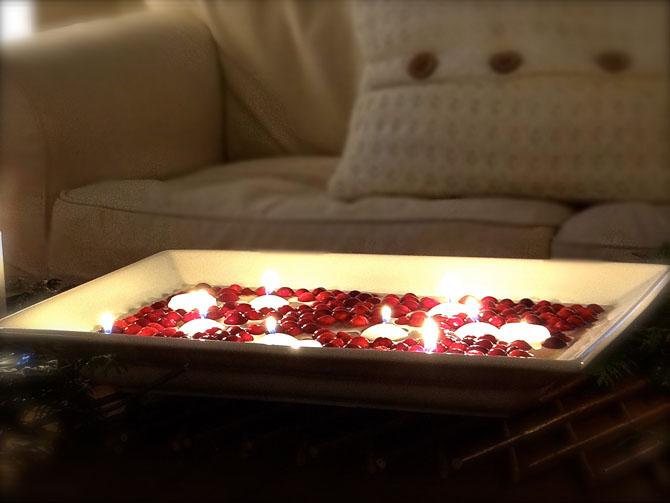 Best Christmas decoration, DIY, cranberries and candles