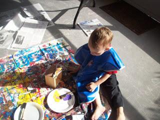 Painting birdhouses