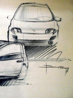 Fiat Seicento car sketches