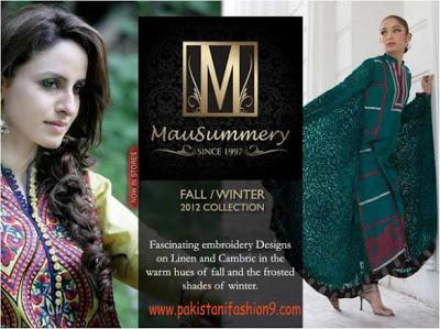 Mausummery Latest Fall Winter Embroidered Cambric Linen Collection 2012-2013