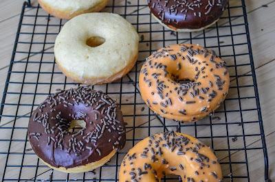 Baked Donuts w/ Pumpkin Spice glaze and Dark Chocolate
