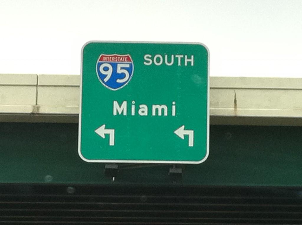 Taking I 95 South for the long drive to Miami Taking I 95 South for the long drive to Miami