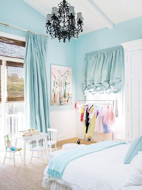 Color Roundup: Using Sky Blue in Interior Design sky blue little girl's room