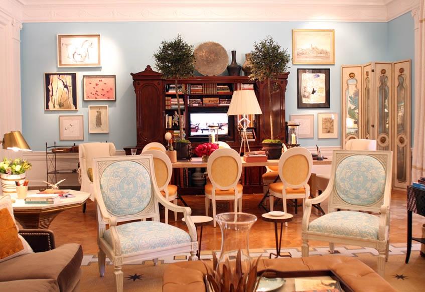 Color Roundup: Using Sky Blue in Interior Design sky blue room by Bunny Williams
