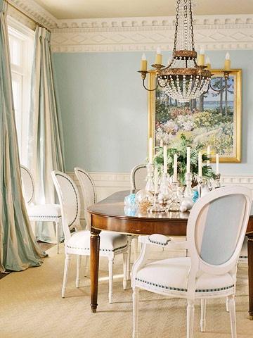 Color Roundup: Using Sky Blue in Interior Design sky blue dining room