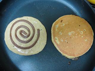 Gingerbread Cinnamon Roll Pancakes