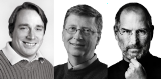 Bill Gates , Steve Jobs and Linus Trovalds