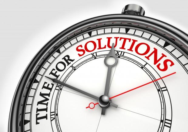 Time for solutions concept clock