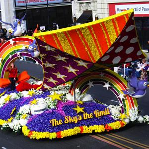 The Sierra Madre Rose Float Association won the Isabella Coleman Trophy for its entry, 