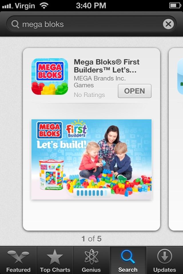 A fun find: Mega Blocks First Builders, Free App