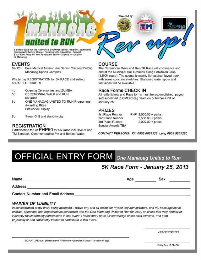 1 Manaoag United to Run REV UP 2013 Registration Form