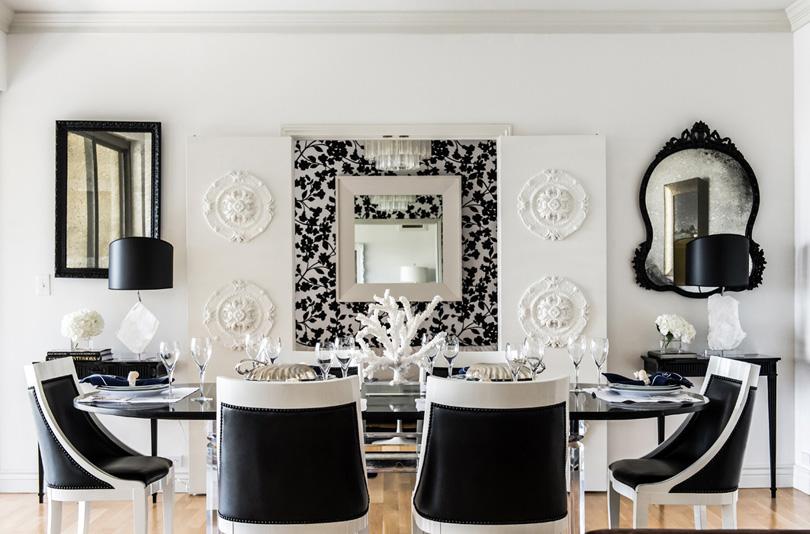 Color Roundup: Using Black in Interior Design black and white dining room