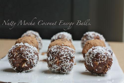 Nutty Mocha Coconut Energy Balls {Gluten Free & Vegan!}