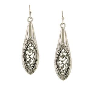 21698 vintage hollow spoon handle earrings