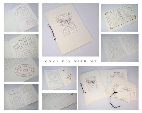 Vintage wedding invitations with a fabulously glamorous and sexy finish 
