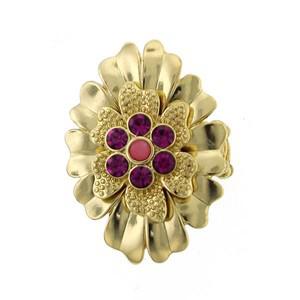 74104 Fluterry Gold and Pink cocktail ring