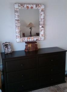 Renew bedroom furniture with paint and seashells