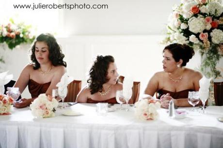funny bridesmaids at the head table